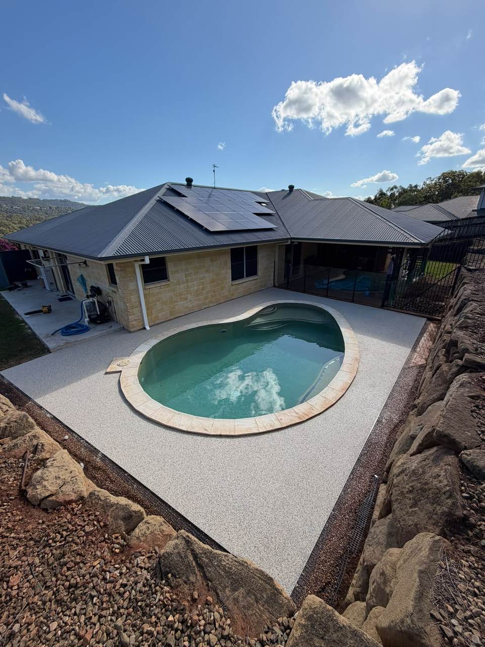 Vuba Ipanema Beach resin bound pool surround in Reedy Creek, Gold Coast — GC Resin Bound Surfaces